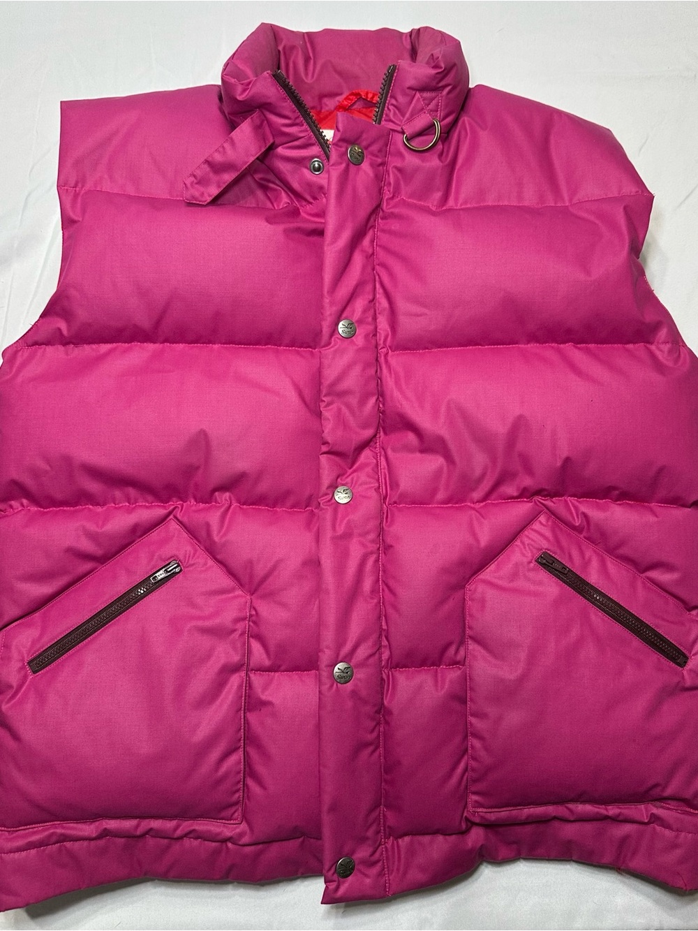 Vintage 70s 80s Swan Brand Goose Down Puffer Vest Pink L